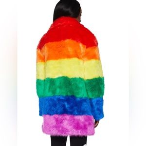 Dollskill winter rainbow faux fur coat